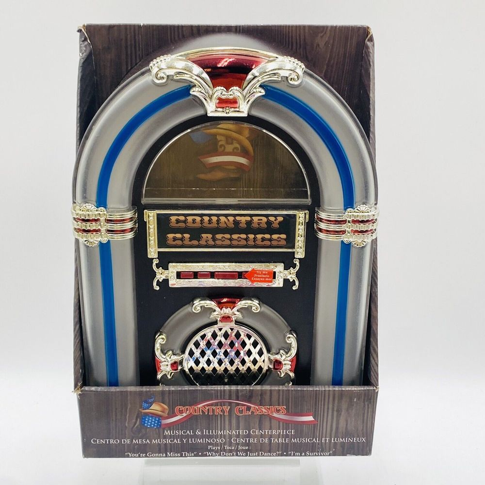 Country Classics Musical Illuminated / Color Change Centerpiece Jukebox New Open